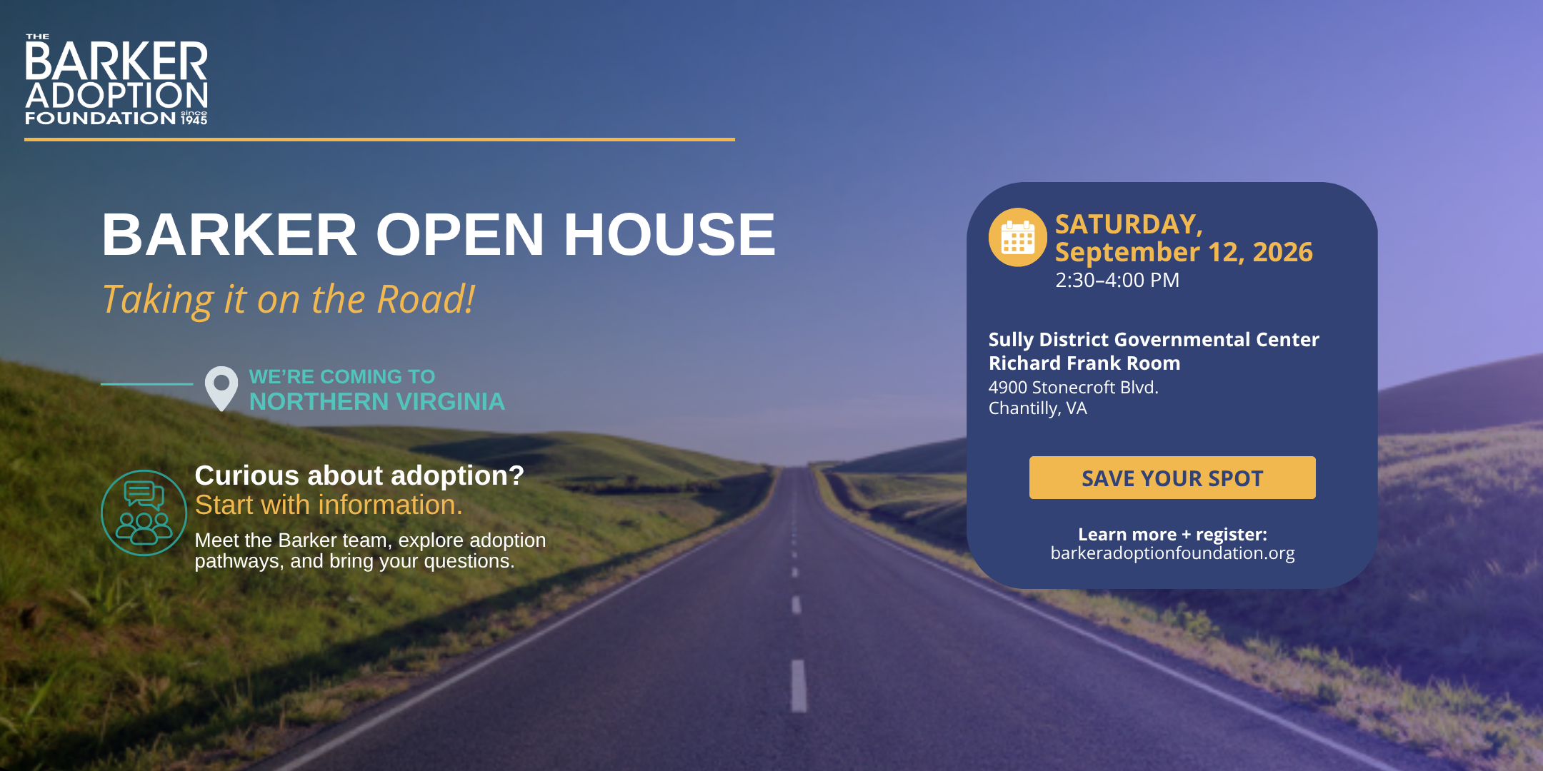 Barker 2026 VA Open House Barker Open House: Taking It on the Road — Northern Virginia